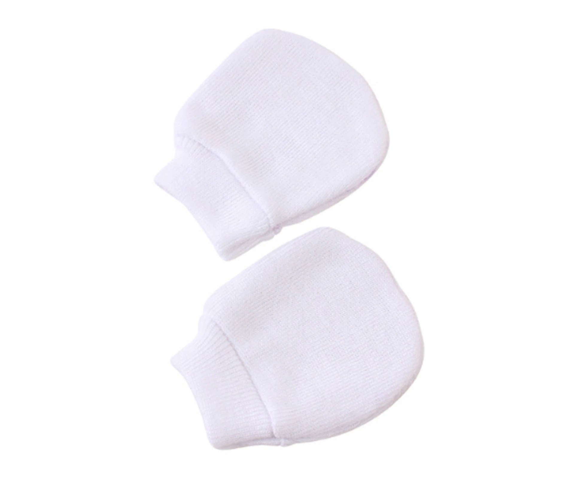 Autumn Winter Cotton Anti-scratch Unisex Newborn 0-3 Months Old Baby Gloves-White