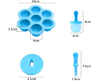 7 PCS Popsicle Mold Ice Pop Mini Silicone DIY Non-Stick Ice Trays-Blue