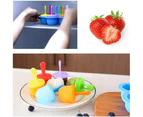 7 PCS Popsicle Mold Ice Pop Mini Silicone DIY Non-Stick Ice Trays-Blue