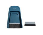 Portable Cleaning Tools Mini Desktop Keyboard Sweep Brush Broom Dustpan Cleaner-Dark Blue#