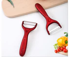 Cooking Light Ceramic Peeler Set with Ultra Sharp and Durable Blades, Ergonomic Handles  Red Kitchen Tools, 2 Piece