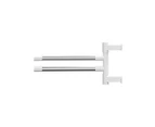 Mbg Towel Holder Punch-Free 180 Degree Rotation Stainless Steel Bathroom Wall Hook Towel Rail for Home-Dual Layer