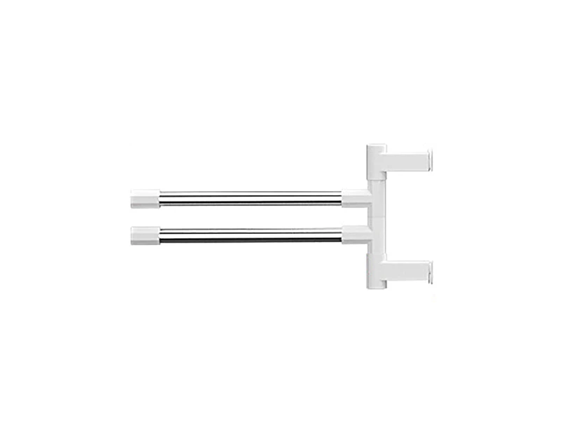 Mbg Towel Holder Punch-Free 180 Degree Rotation Stainless Steel Bathroom Wall Hook Towel Rail for Home-Dual Layer