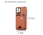 Wallet Case with Card Holder, PU Kickstand Card Slots Case, Compatible with iPhone 14 brown