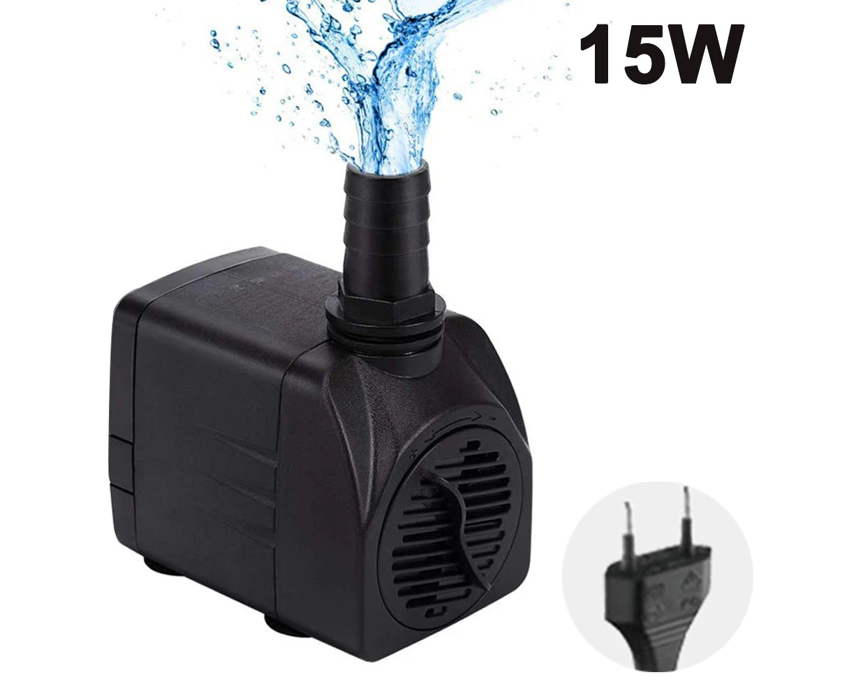 Submersible Pump, Ultra Quiet Water Pump with Fountain Pump with 5ft Power Cord, 3 Nozzles for Fish Tank, Aquarium, Statuary, Hydroponics-US Plug  45W