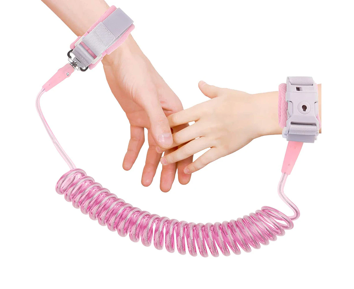 Anti Loss Safety Wrist Strap, Child Safety Harness, Rope Strap, Walking Strap, Wrist Strap (2 Meters),Pink