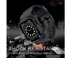 Compatible with Apple Watch Band 45mm 44mm 42mm with Case, Shockproof Rugged Band Strap-(Dark grey 42-44mm)