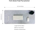 Desk Mat 100 x 40CM Large Felt Desk Pad Mouse Pad Mat Light  Gray