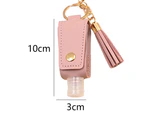 3 pieces 30ML hand sanitizer leather case, leather case key chain pendant