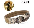 Reflective Dog Collar Tactical Dog Collar Nylon Anti-wear Five-speed Adjustable for Medium Large Dogs-Camouflage L