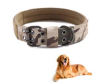 Reflective Dog Collar Tactical Dog Collar Nylon Anti-wear Five-speed Adjustable for Medium Large Dogs-Camouflage L