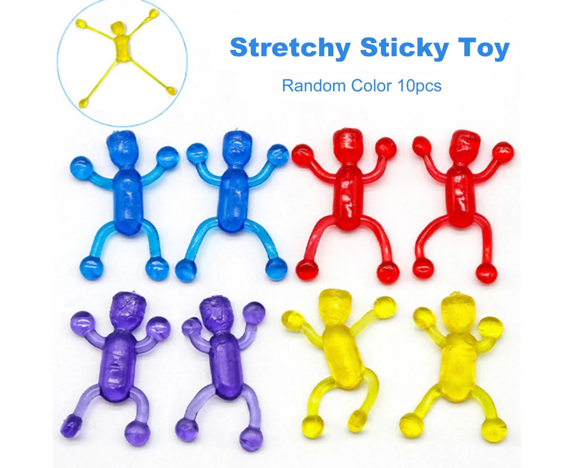 10Pcs Stretchy Sticky Toy Stress Relieve Quick Recovery Finger Toy Stretchy Wacky Fidget Pack for Relax-Random Color 10 pcs