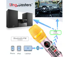 SingMasters SM30 CarPool Karaoke Machine Microphone Bluetooth Speaker,Wireless,Handheld Portable,Rechargeable,Party Singing for Kids and Adults - Red