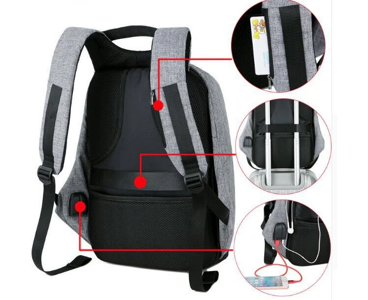 USB charging Men Backpack Rucksack Anti Theft 15.6 inch Laptop Backpacks For Teenagers Male Mochila School backpack Shoulder Bag