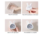 Mbg 2Pcs Towel Hanger Wall-mounted Free Punch PP Cute Cartoon Towel Holder Sucker Bathroom Accessories-Grey - Grey