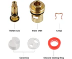 2Pcs Ceramic Disc Head, Ceramic Cartridges, Universal Replacement for Brass Faucet 20 Notches x 53mm Replacement for Kitchen, Bathroom