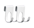 2Pcs Coat Hook Heavy Duty Punch-free Mini Aviation Aluminum Free Hole Towel Wall Rack for Kitchen - Silver