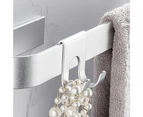 2Pcs Coat Hook Heavy Duty Punch-free Mini Aviation Aluminum Free Hole Towel Wall Rack for Kitchen - Silver