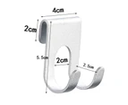 2Pcs Coat Hook Heavy Duty Punch-free Mini Aviation Aluminum Free Hole Towel Wall Rack for Kitchen - Silver