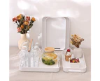 White Serving Tray with Handles Stackable Rectangle Plastic Serving Platter