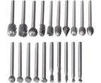 20 Piece Carbide Burr Set, Tungsten Carbide Bits Double Cut Rotary Burr Shank Die Sharpening Bits for DIY Woodworking, Metal Carving, Carving