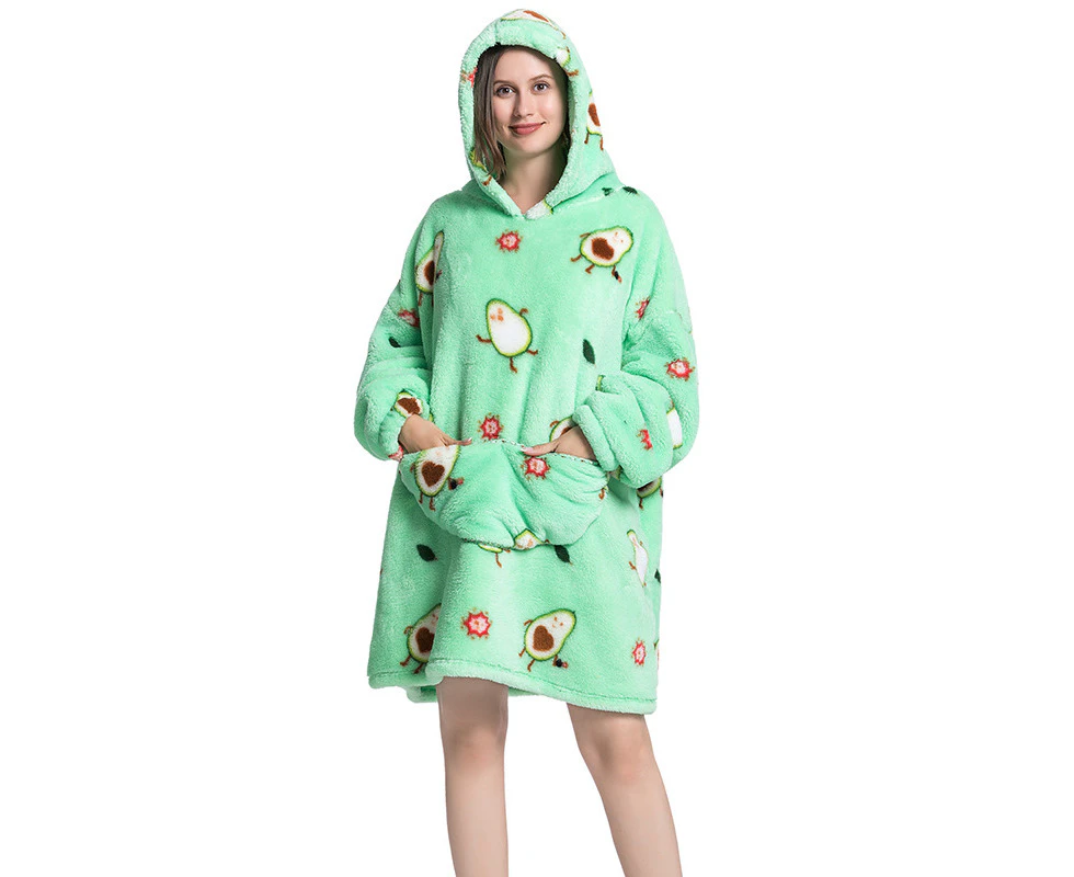 Oversized Blanket Hoodie Wearable Blanket Sweatshirt Super Warm Pullover Lazy Blanket For Adults Bomb avocado - Bomb avocado