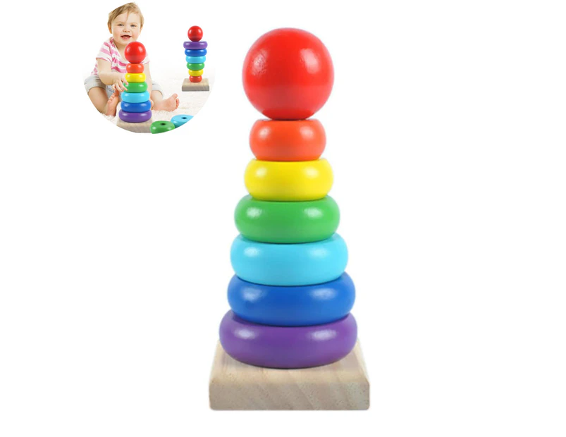 Color Ring Pyramid Colorful Stacking Tower, For Sorting And Stacking