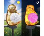 Solar Garden Lights Outdoor Decor, Solar Hedgehog Stake Lights Multi-Color Changing LED, IP65 Waterproof Hedgehog Decorative Lights, for Patio Garden Lawn