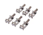 6Pcs/Set Guitar Saddle Solid Compact with Screws Roller Pull String Code Electric Guitar Saddle for Instrument - Silver
