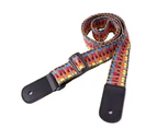 Ethnic Colorful Weaving Adjustable Cotton Faux Leather Ukulele Shoulder Strap - Multicolor