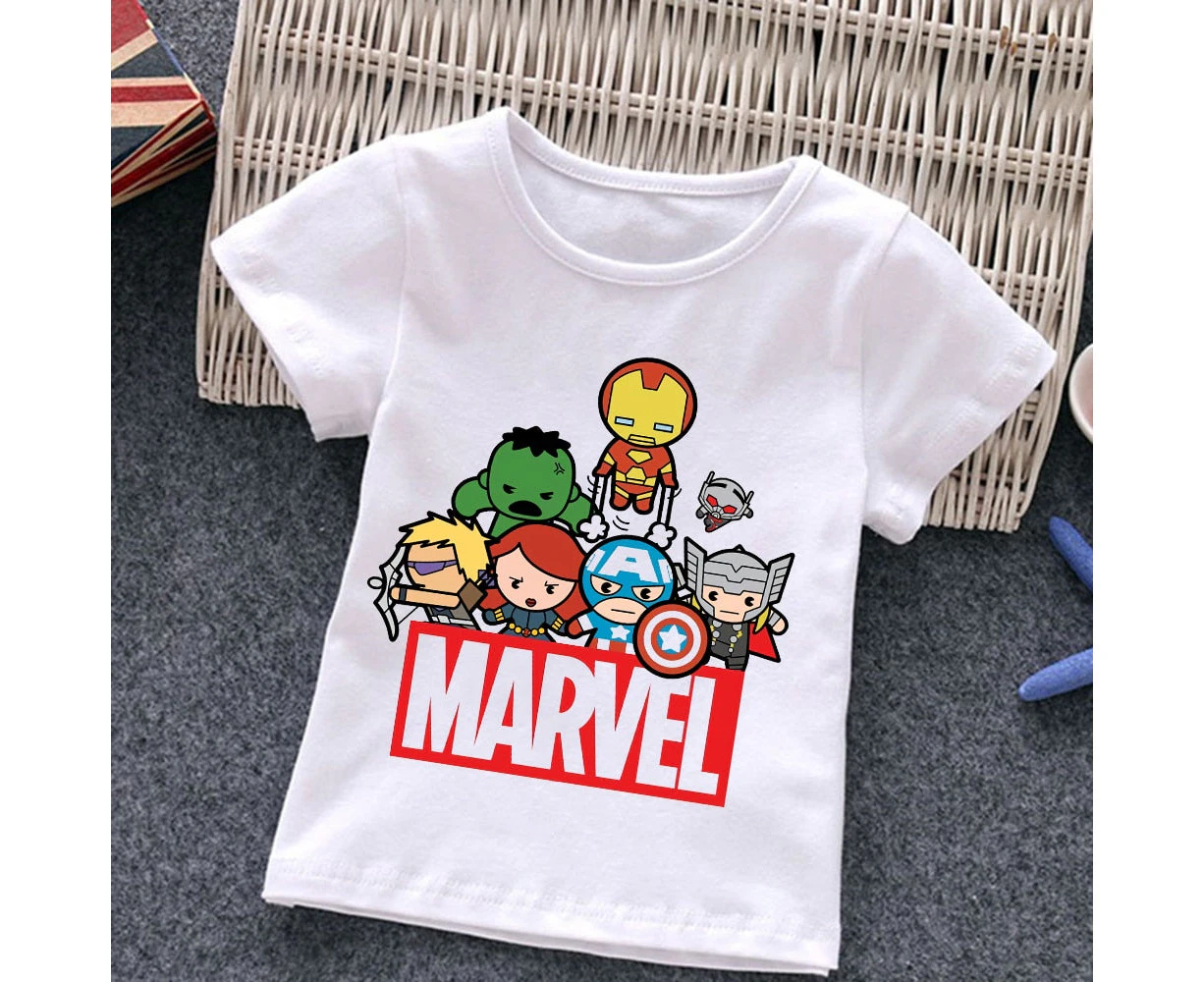 Marvel Child T-shirts Summer The Avengers Kids T Shirt Children Cartoons Kawaii Casual Clothes Super Hero Top Boy Girl Tee Shirt / Mw0875 / 5t