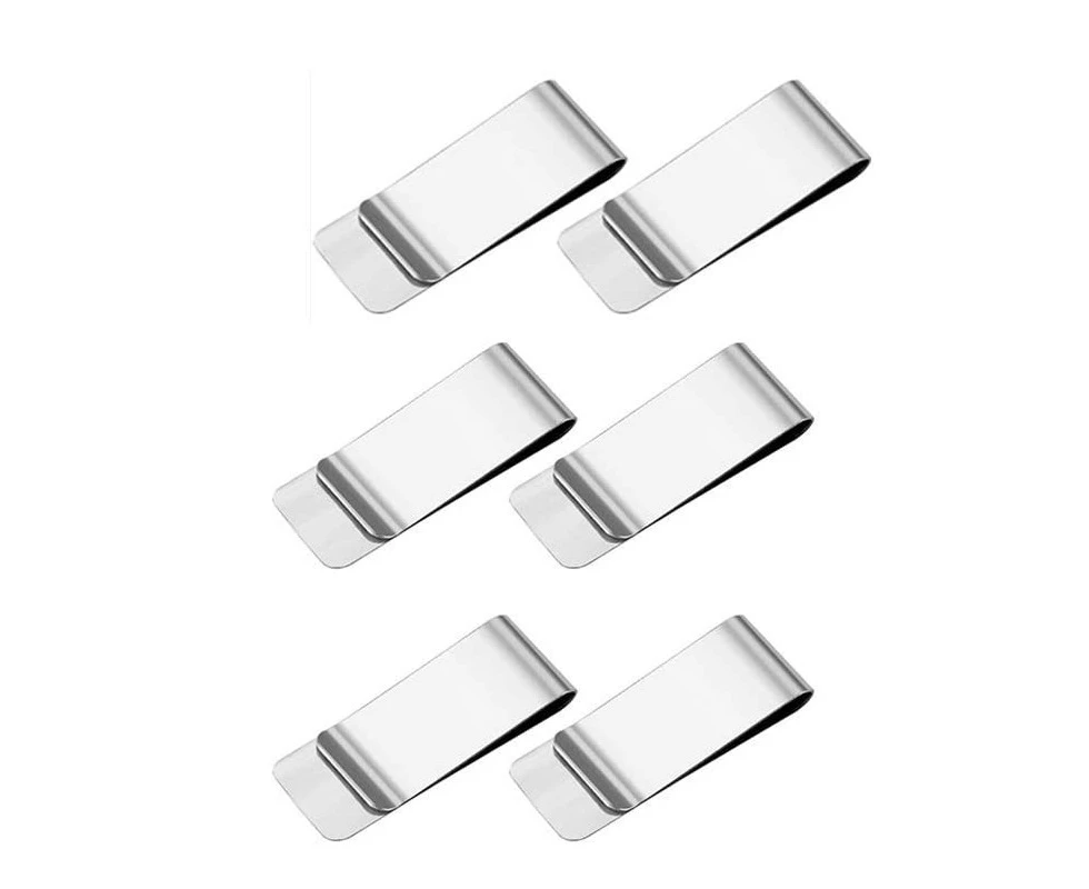 Money clip, 6 pack money clip silver money clip money clip money clip for men and women 55 * 20 * 1CM stainless stee