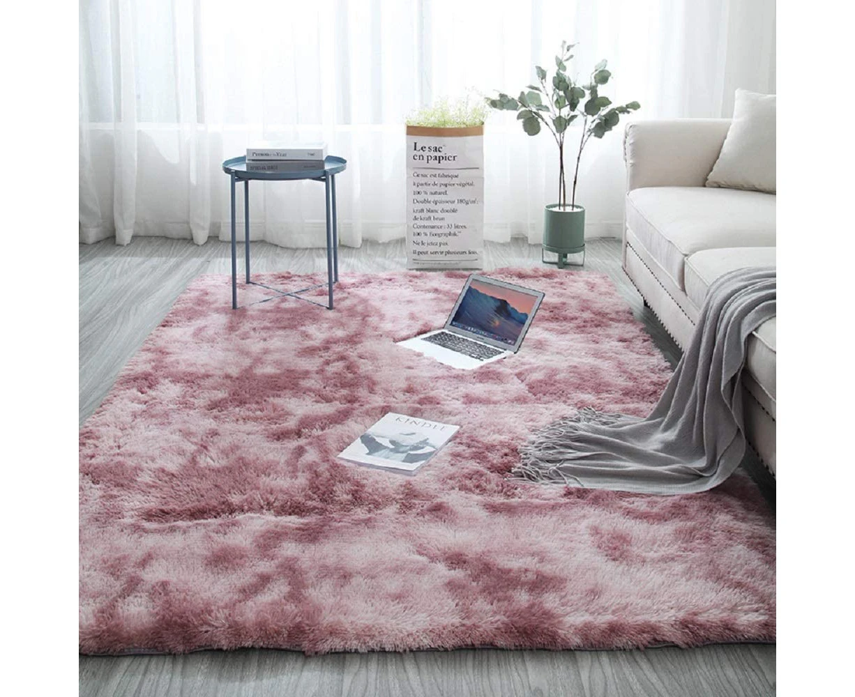 Soft Modern Indoor Shaggy 4x6.6 Rug for Bedroom Livingroom Dorm Kids Room Home Decorative Non-Slip Plush Fluffy Furry Fur Area Rugs Comfy-1.3x2 Ft.-Pink