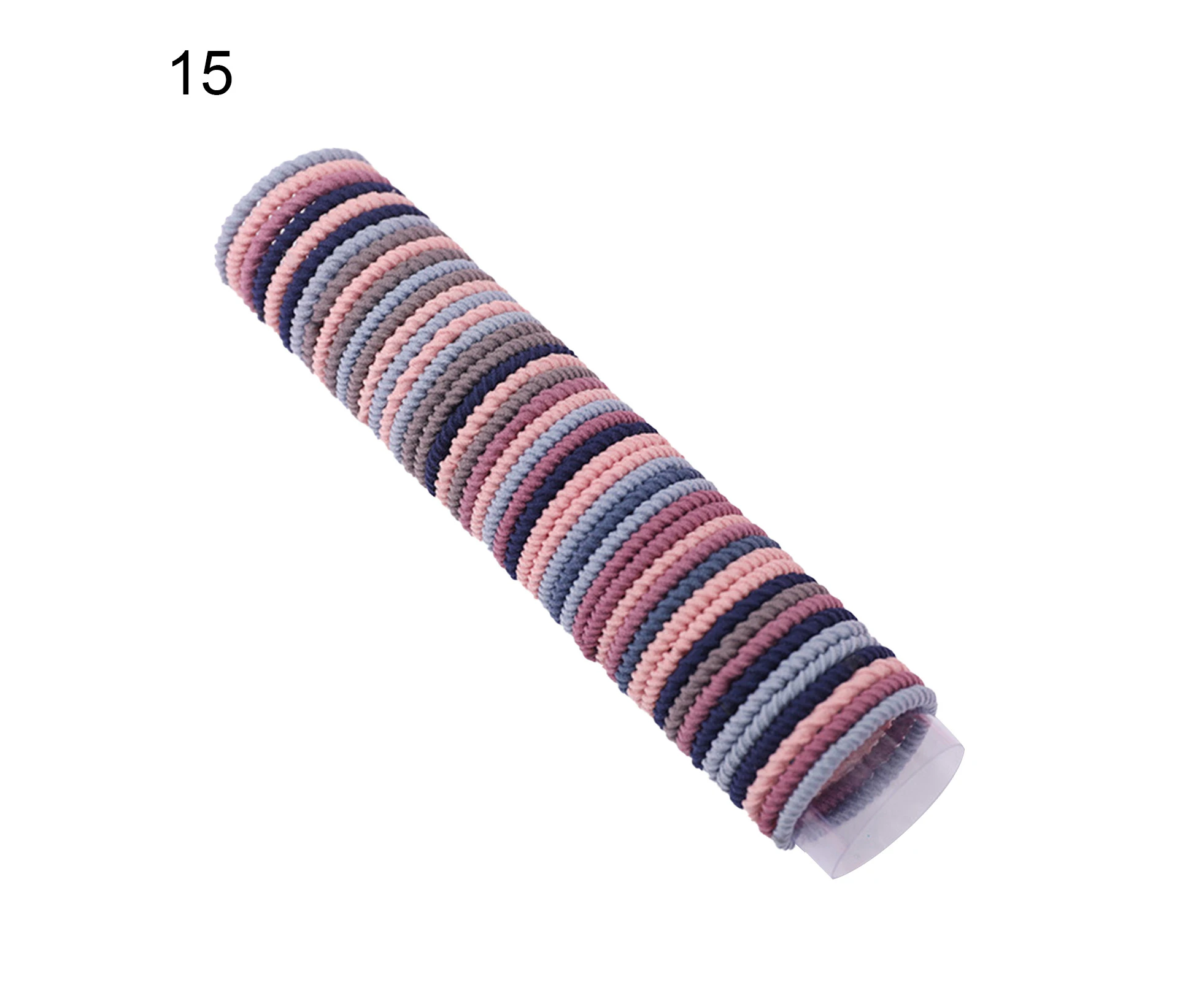 50Pcs 3cm Elastic Hair Ties Ponytail Holders Rubber Bands Hair Styling Tools for Girls - #15