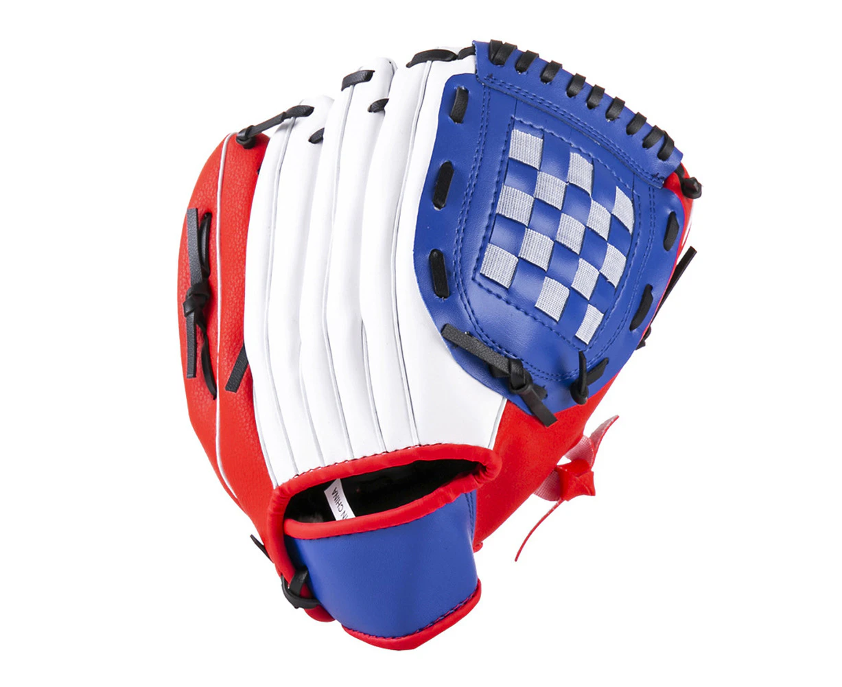 Outdoor Sports Youth Adult Left Hand Training Practice Softball Baseball Gloves - S Red Blue