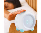 Digital Alarm Clock for Girls Boys USB Bedroom Night Peach Shaped Sunrise Simulator Sound Sensor Alarm Clock - Beige