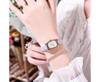 Fashion Pink Leather Belt Watches For Women Simple Barrel Dial Ladies Dress Quartz Watch Casual Bracelet Fine Band Wristwatch - Red