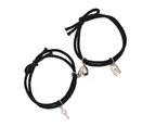 2Pcs Couple Bracelet Unique Key Lock Heart Shape Design Stylish Simple Bracelet For Parties Dating