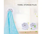 Mbg 2Pcs Punch-free Wall-mounted Kitchen Bathroom Cloth Towel Holder Storage Hanger-White - White