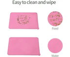 Silicone Dog Cat Bowl Mat Non-Stick Food Pad Water Cushion Waterproof Pink