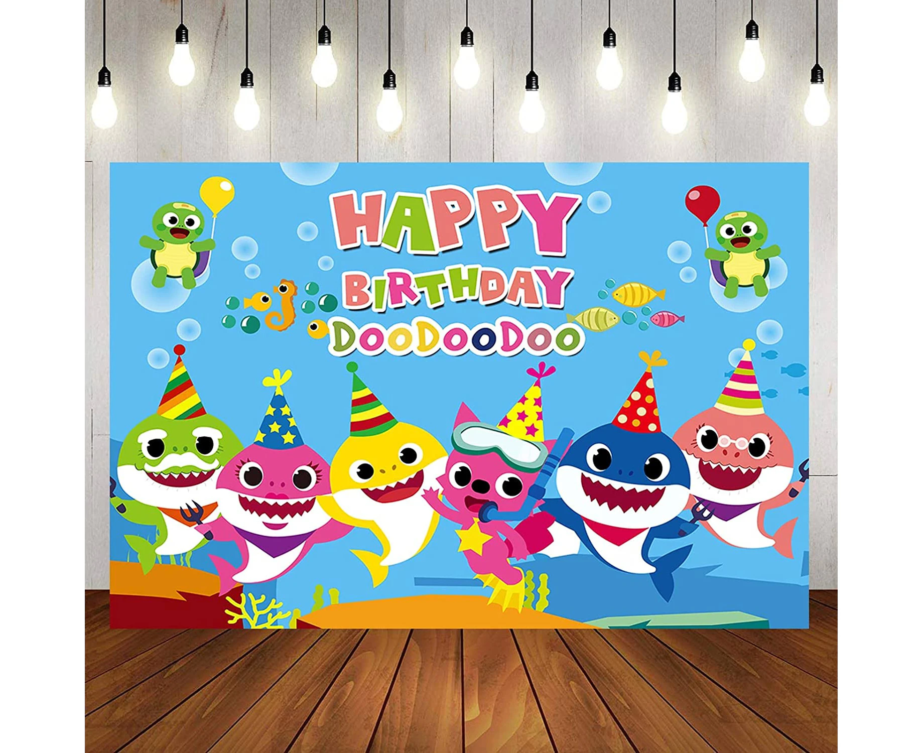 Shark Birthday Party Supplies and Decorations 5X3 FT Photo Backdrop for Boy Girl Baby Shower Kids Bedroom Wall Decor