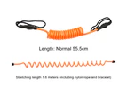 Fulllucky Coiled Surf Leash Strong Elasticity Quick-release Tab Surfing Supplies Coiled Premium Surf Wrist Leash for Sea-Orange