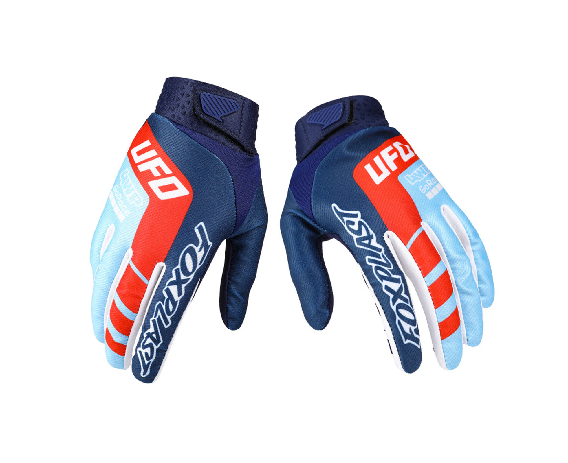 1Pair Motorcycle Sports Gloves Wear-resistant Full Cover Outdoor Use Mountain Bike Skateboard Gloves for Sport - Blue XL