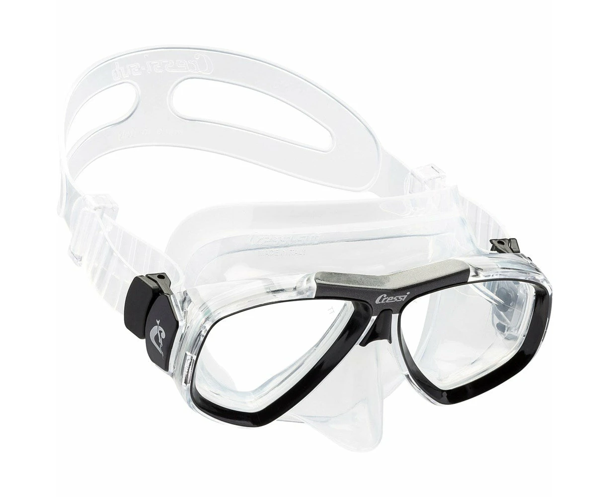 Cressi Focus Dive Mask with Optional Prescription Lens - Clear/Black