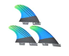 Fiberglass Fcs2 Stylish Blue Green Gradient Surfboard Tail Fin Flexible Surfing Accessory