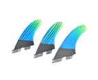 Fiberglass Fcs2 Stylish Blue Green Gradient Surfboard Tail Fin Flexible Surfing Accessory