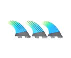 Fiberglass Fcs2 Stylish Blue Green Gradient Surfboard Tail Fin Flexible Surfing Accessory