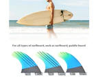 Fiberglass Fcs2 Stylish Blue Green Gradient Surfboard Tail Fin Flexible Surfing Accessory