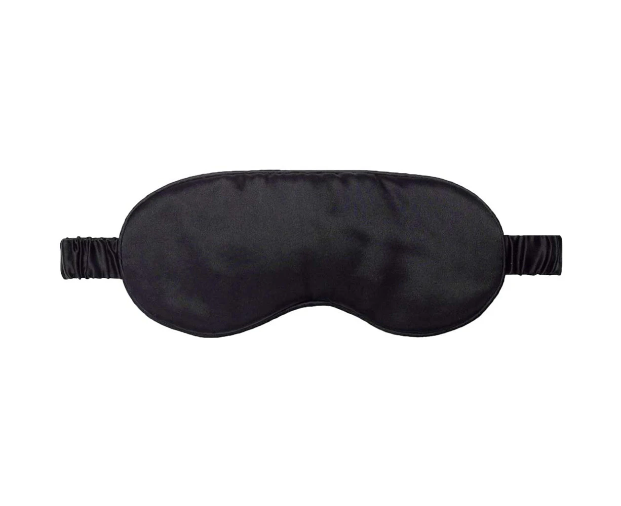 Luxurious Silk Sleeping Mask 100% Mulberry Silk Sleeping Eye Mask/Anti-Aging/Skincare/Multicolor/Super Soft, Lightweight - Black