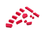 13Pcs/Set Universal Laptop Notebook Silicone Anti Dust Ports Cover Plug Cap - Red